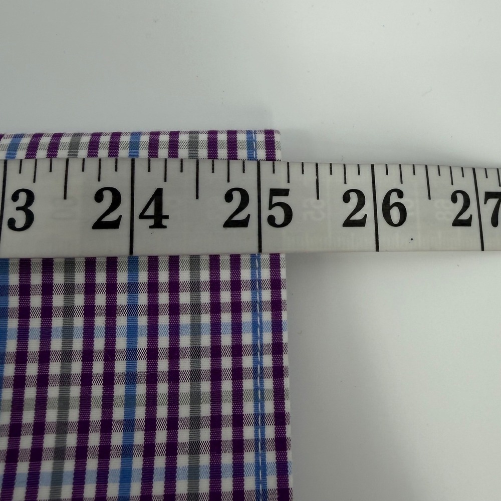 Nick Graham Everywhere Modern Fit Men's Purple Gingham Dress Shirt & Tie X-Large - Picture 8 of 9
